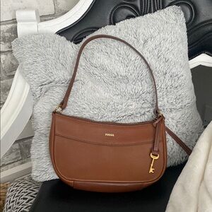 Fossil Brown Leather Shoulder Bag